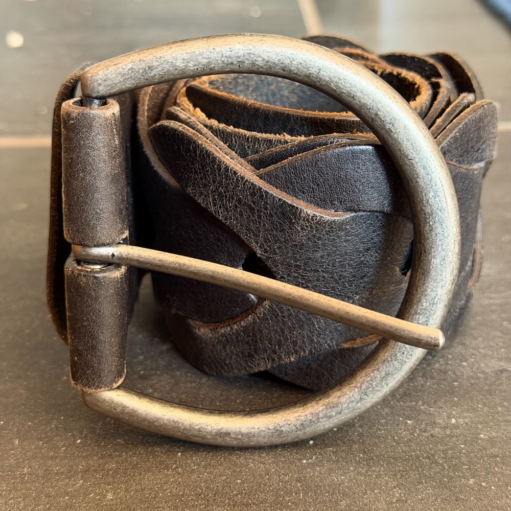 Preston & York Distressed Brown Leather Belt
